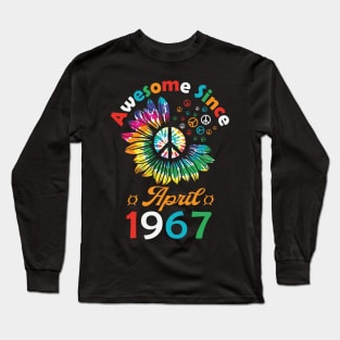 Funny Birthday Quote, Awesome Since April 1967, Retro Birthday Long Sleeve T-Shirt